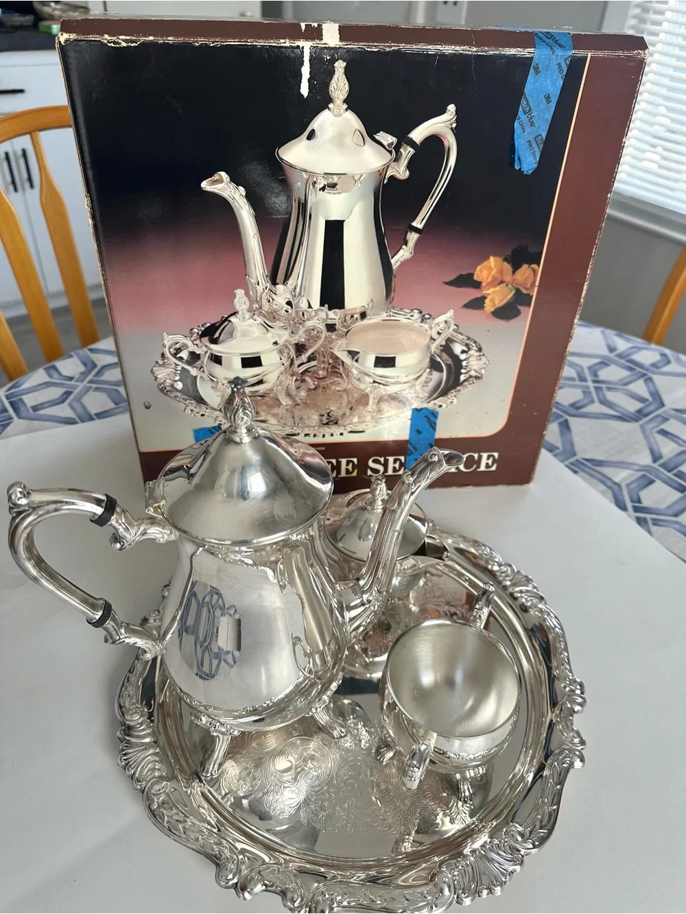 Sheridan Taunton Silversmiths Silverplate Four-Piece Coffee Service Set  Vintage